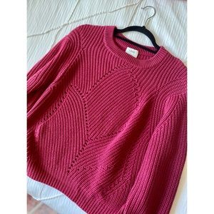 Aritzia Wilfred Magenta Pink Crewneck Sweater